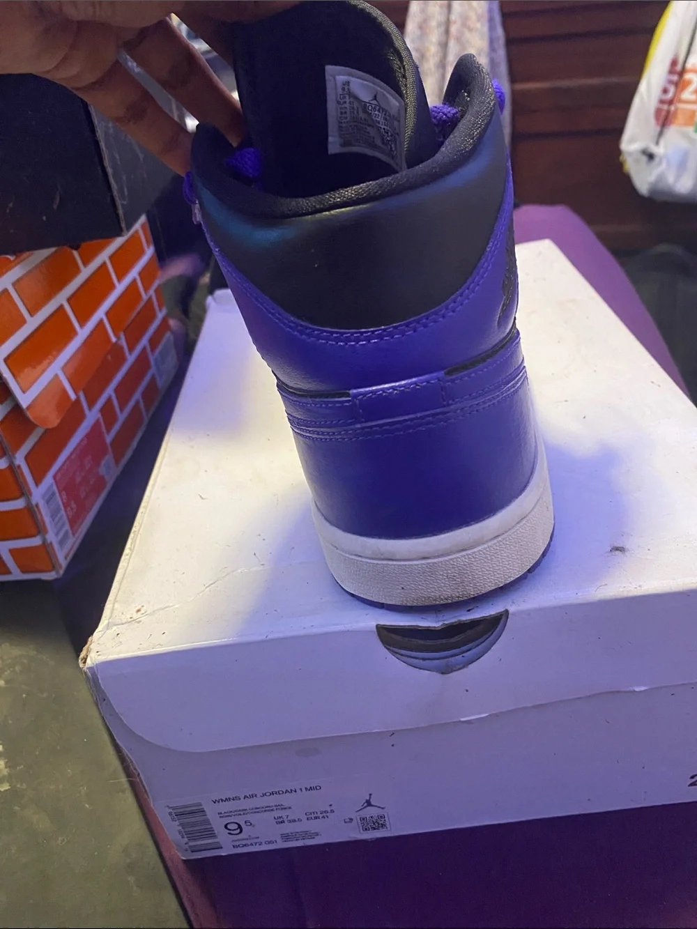 Jordan Women’s High-Top Sneakers - Purple & Black